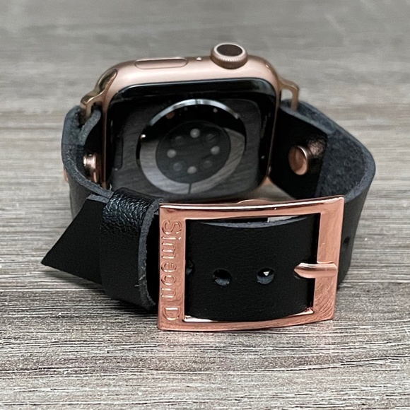 18mm Black Vegan Leather Strap Apple iWatch Band main image 8